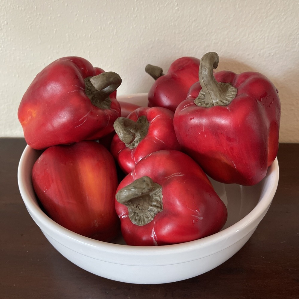 Vtg Artificial Faux Fake Vegetables Peppers Realistic Peppers Home Staging Prop